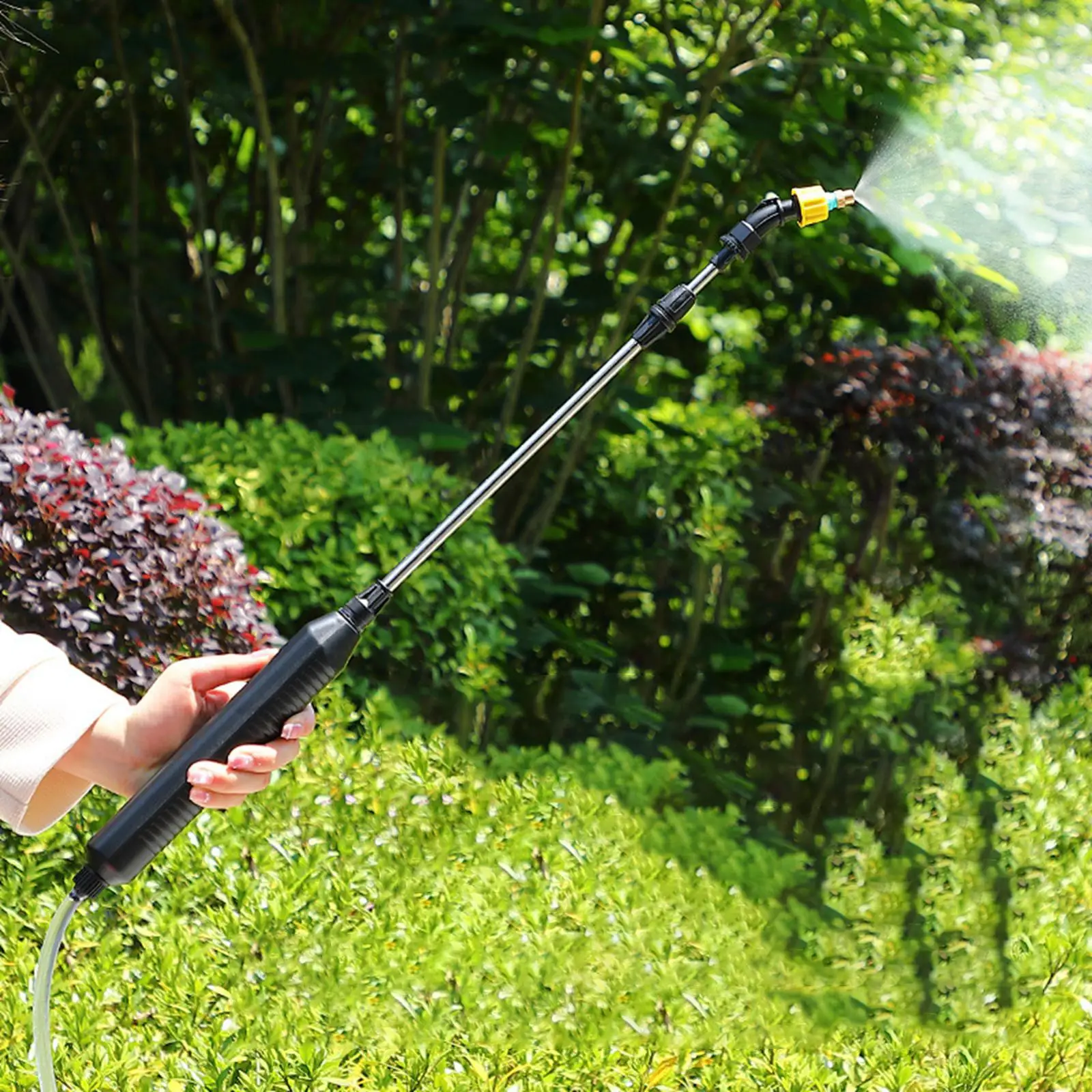 Handheld Garden Sprayer Wand Rechargeable 2 Spray Nozzles Electric Portable Automatic Plant Mister for Home Cleaning Pets Shower