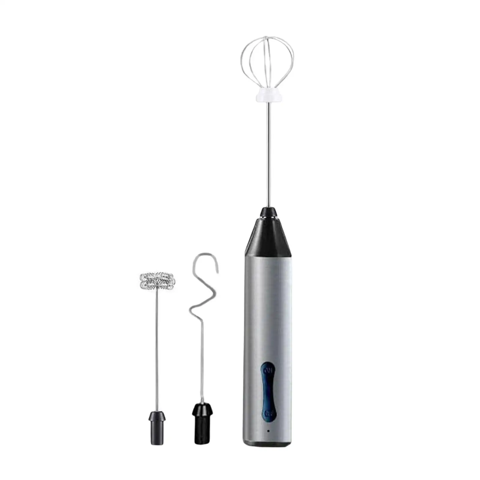 Milk Frother Egg Beater USB C Charging Whisk Drink with 3 Stainless Whisks Mixer Blender for Cappuccino