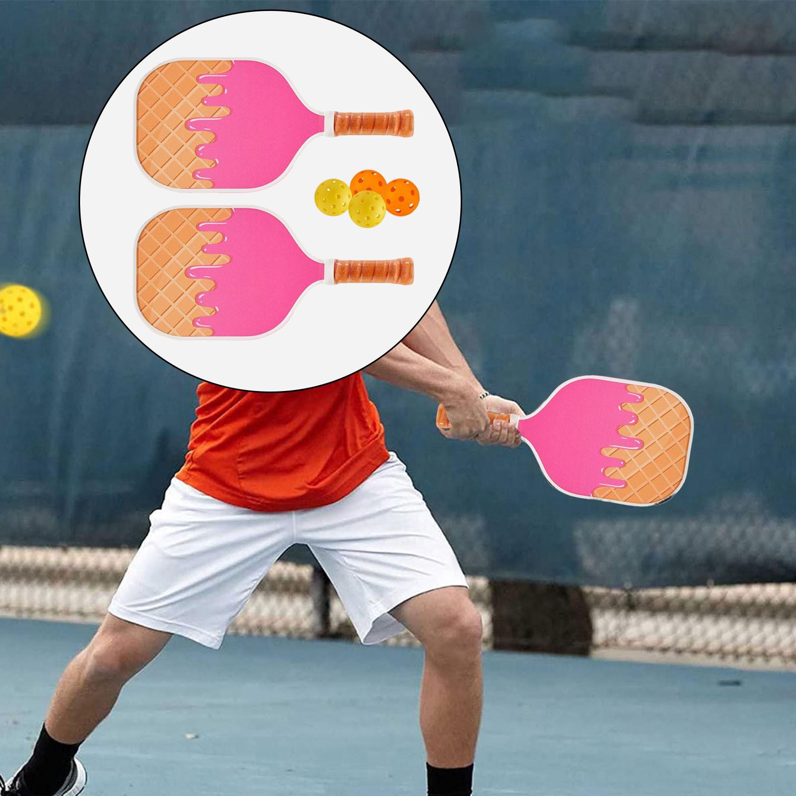 Portable Pickleball Paddle Set Includes 2 Rackets 4 Balls with Comfort Grip Professional Racquets for Outdoor Sports Men Women