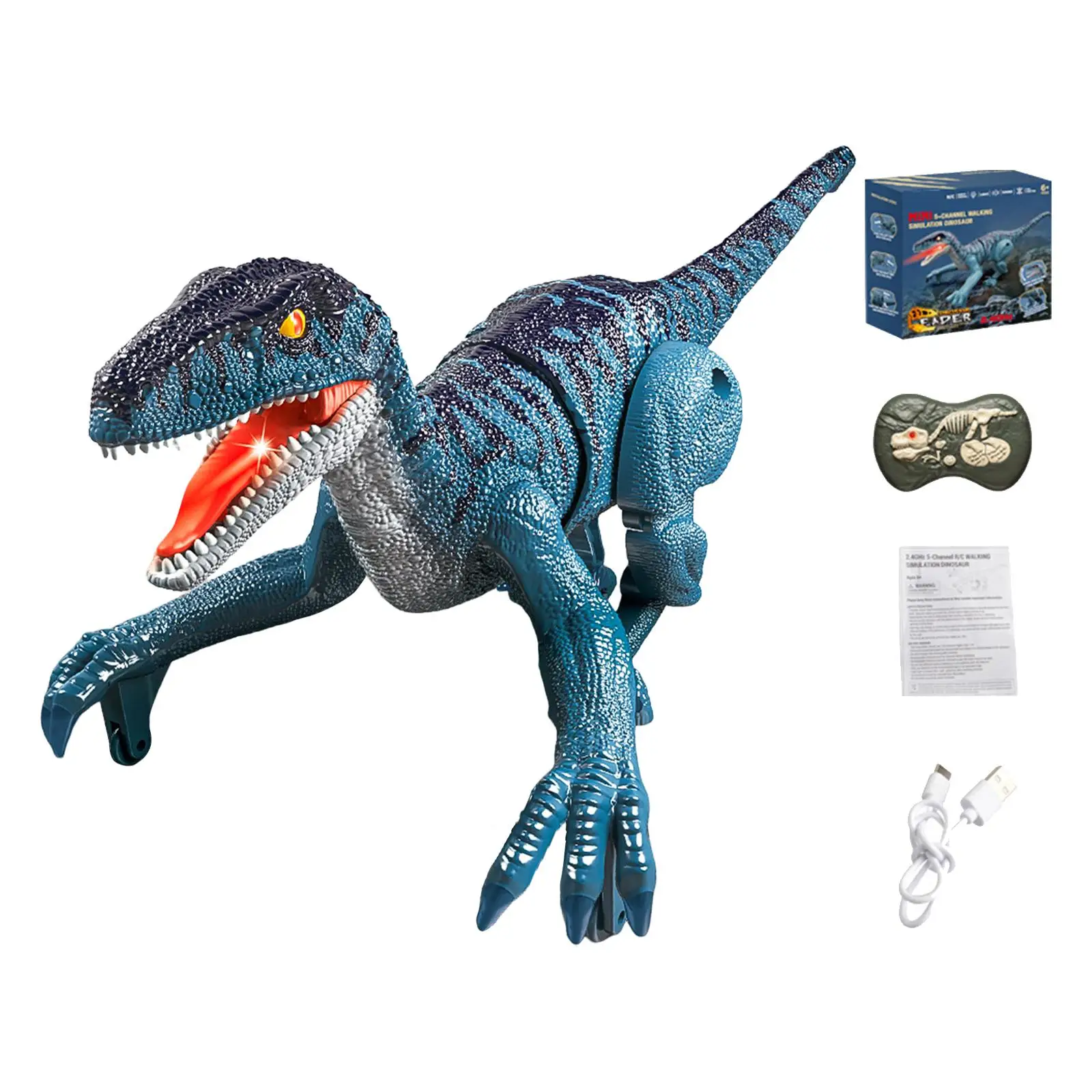 Robot Dinosaur with Sound and Light Realistic RC Dinosaur Toys Dinosaur Toy for Boys Girls Toddlers Children Holiday Gifts