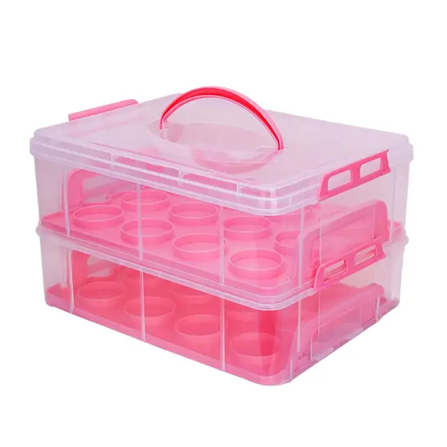 Cupcake Carrier/Holder Portable and Reusable Rectangular Cake Carrier with  Lid and Handle, 2/3 Tier Stackable Layer Insert - AliExpress