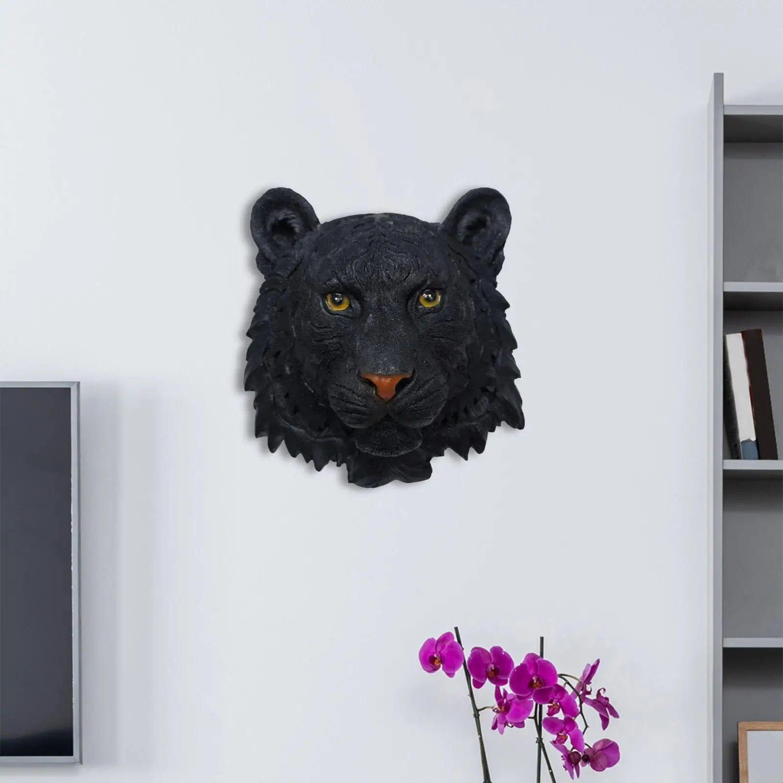 Animal Head Statue Sculpture Creative Realistic Artwork Ornament Crafts for Living Room Dining Room Bedroom Decor Collection