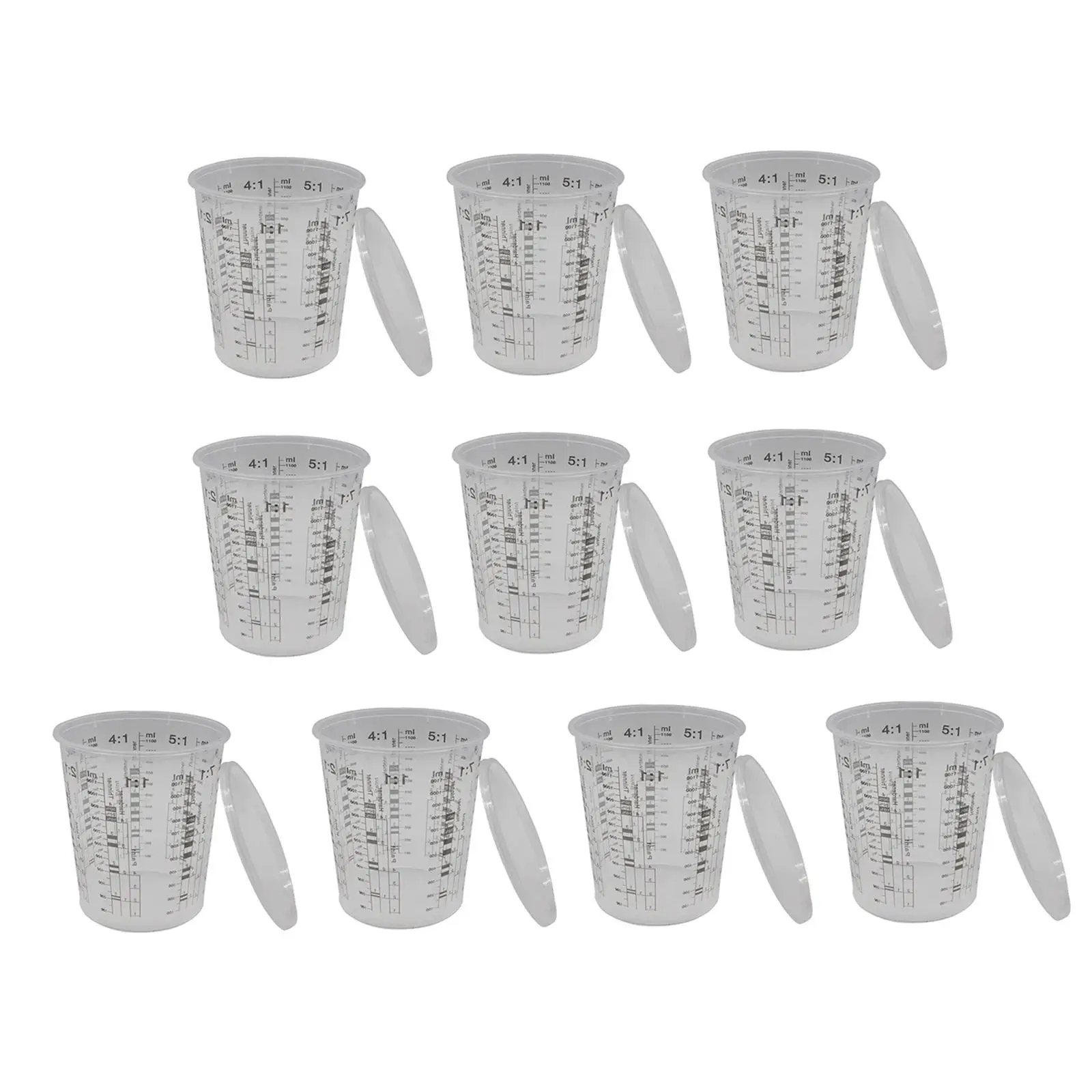 Multipurpose Mixing Cups Dilution Cups Paint Measuring Cups Transparent Scale Cups for Stain Cooking Kitchen Paint Paint Mixing