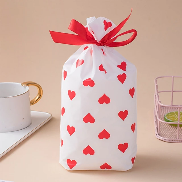 Sacchetti regalo cuore di san valentino Set di 50 biscotti trattare  caramelle sacchetto di avvolgimento per san valentino Love Party Wedding -  AliExpress