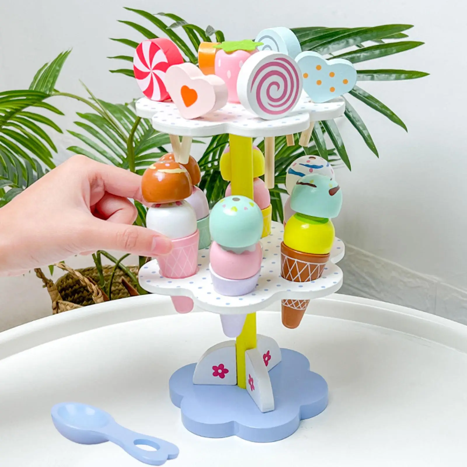 Simulation Strawberry Three-Layer Ice Cream Tree for Boys Girls Holiday Gift
