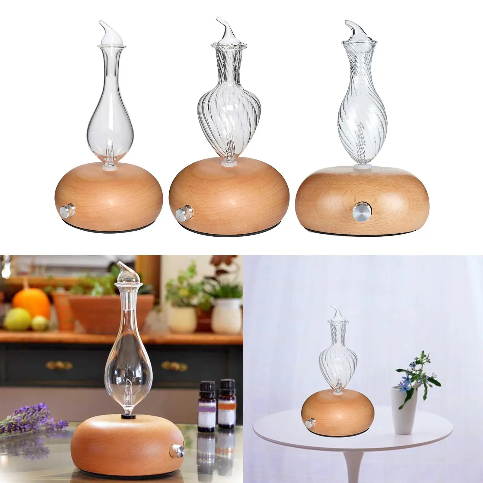 Waterless Nebulizing Essential Oil Diffuser Cool Mist Aroma Air Humidifier Vaporizer Night Light for SPA Bedroom