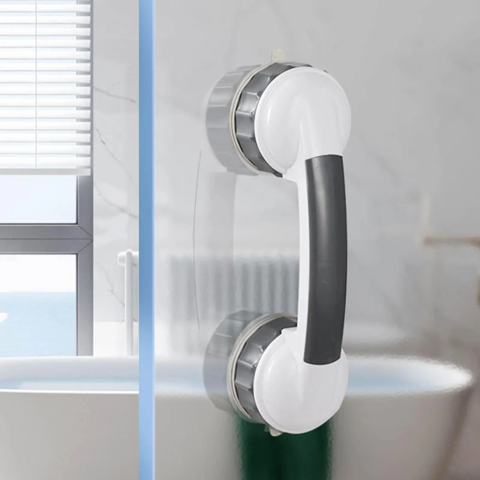 No Drilling Bathroom Suction Cup Handle Balance Assist Grip Bathroom Handrail Grab Rails for Bathroom Sliding Doors Cabinets