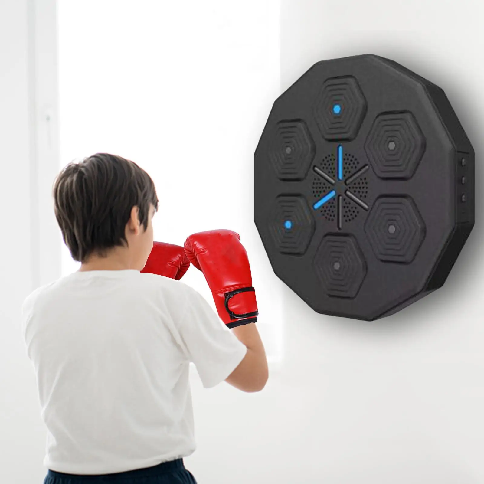 Music Boxing Wall Target with Gloves for Kids Adults Reaction Target Household Wall Mounted Rhythm Wall Target for Home