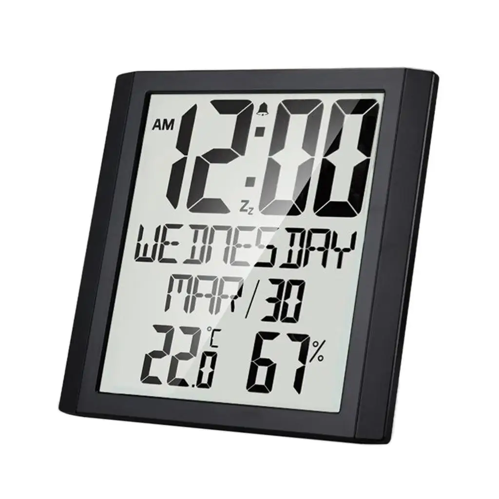 Digital Day Alarm Clock Family Large Display Easy to Read Electronic Clock