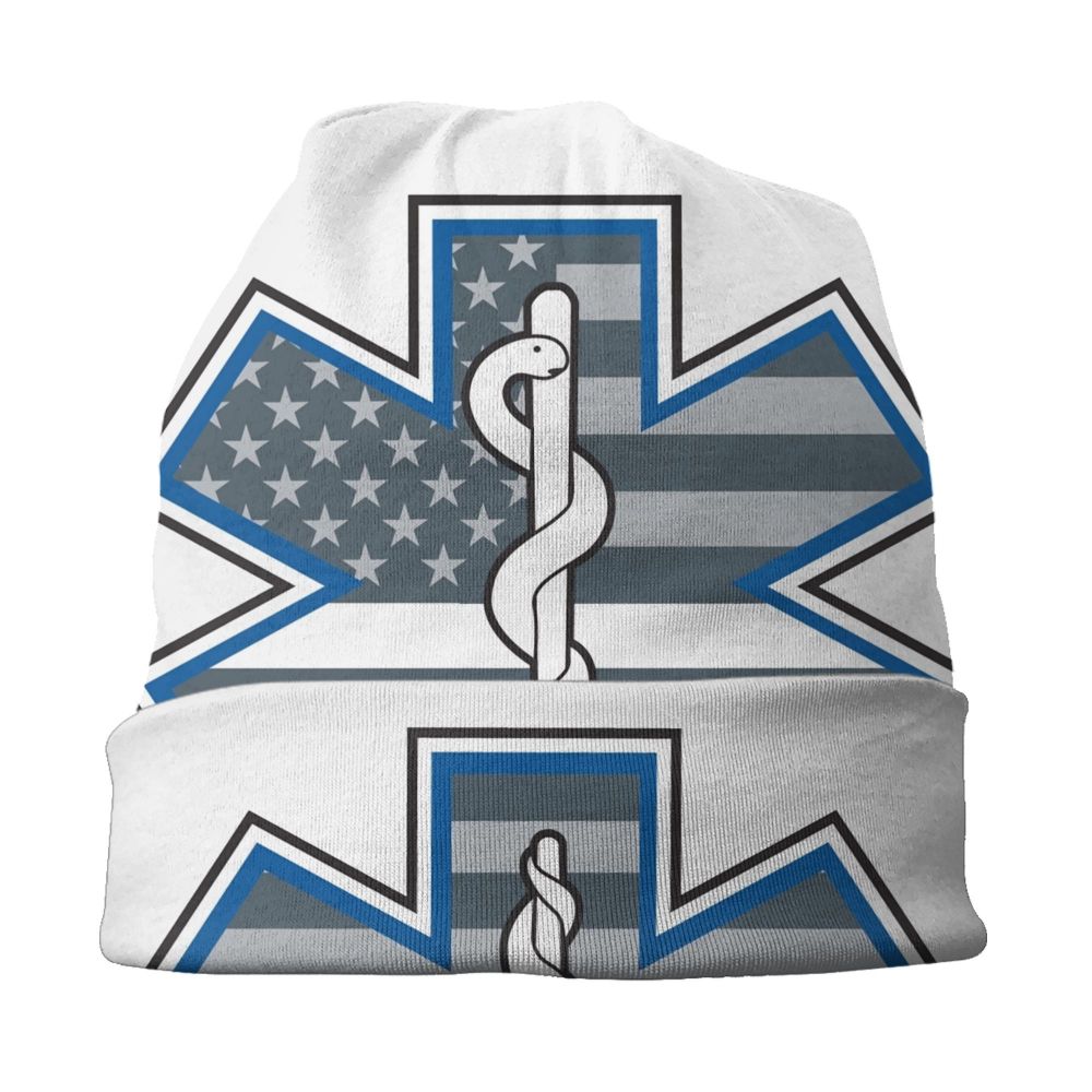 Star of Life Krankenwagen Medical Emt Herzschlag Logo Mütze Mütze Motorhaube Femme Strick mützen Hip Hop Outdoor Schädel Mützen Mützen – Detail 15