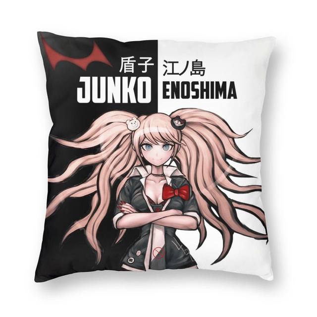 Danganronpa Kissenbezug Enoshima Junko + Monokuma 45cm x 45cm Anime Kissen