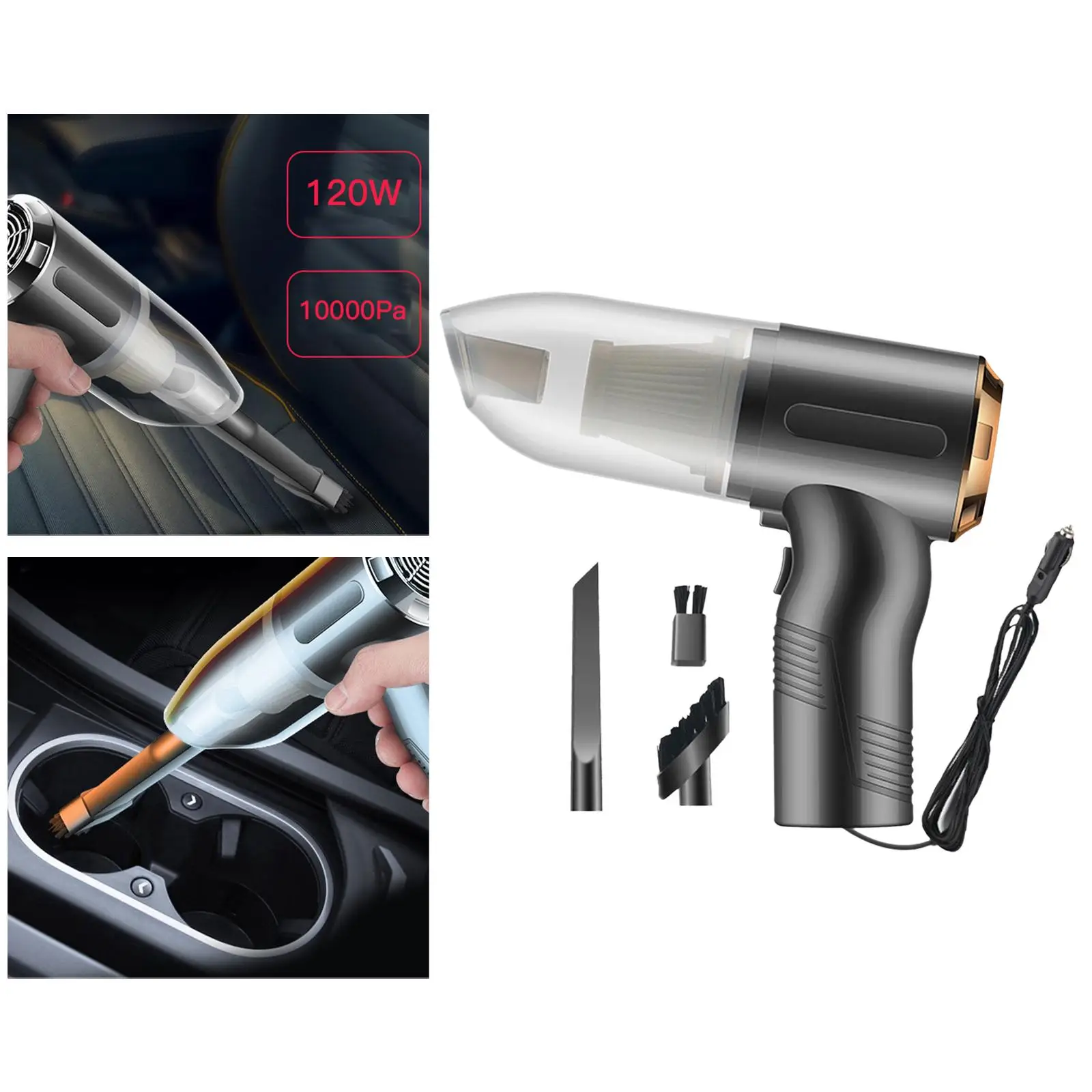 Portable Car Vacuum Cleaner 10000PA Strong Suction High Power Mini Vacuum for Vehicle, Pet Hair, Office, Sofa, Home