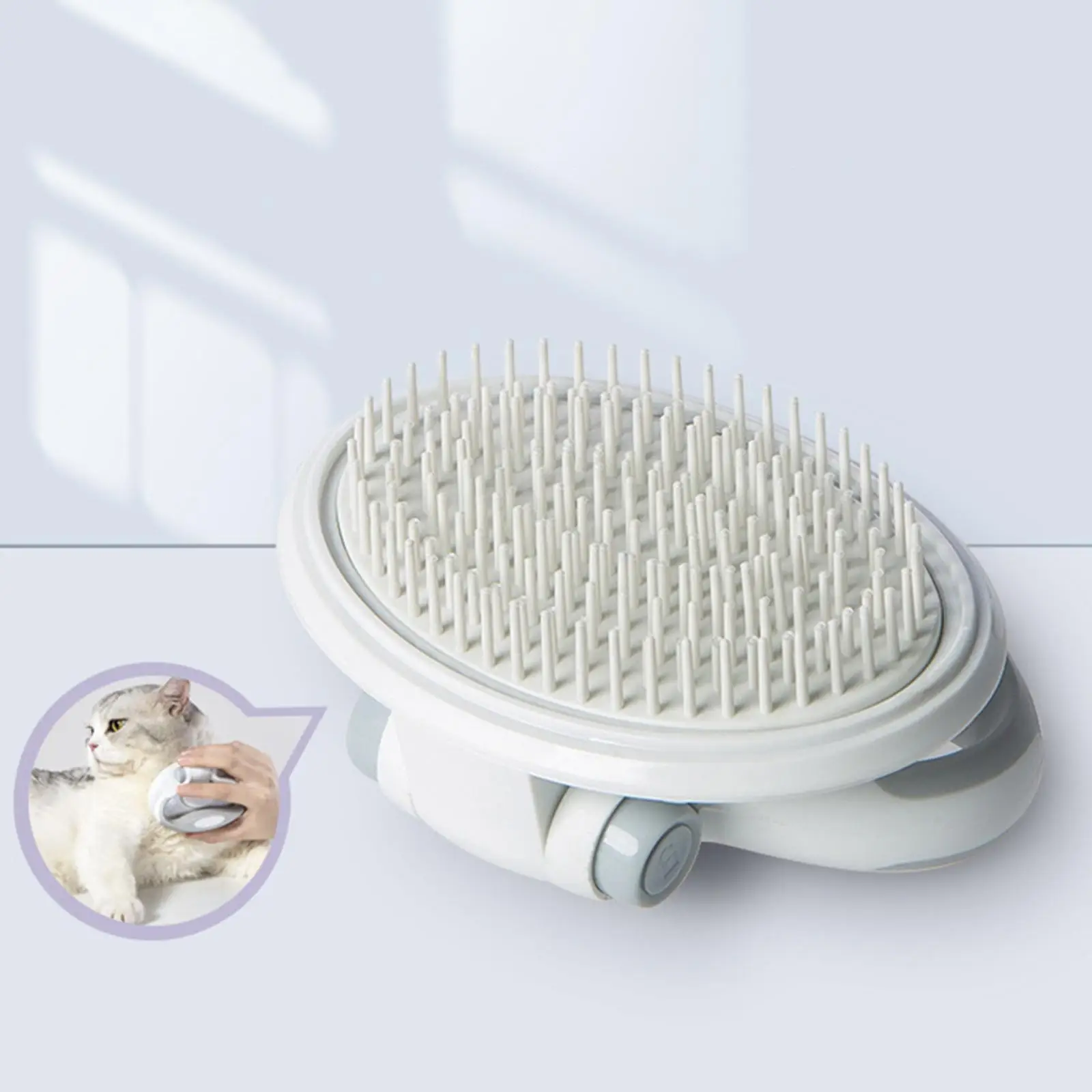 Cat Brush Grooming with Adjustable Handle Shedding Comb Removes Loose Underlayers for Tangled Hair Short or Long Hair Washing