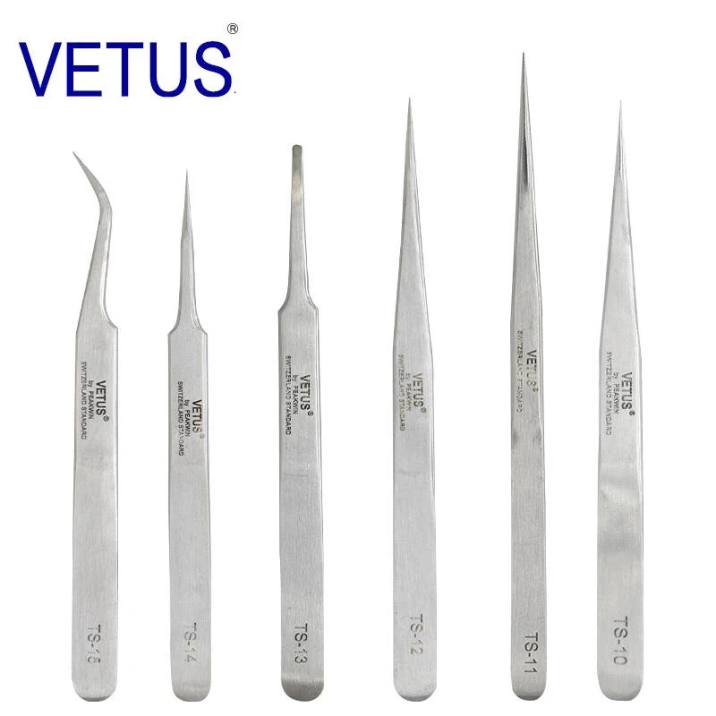 Best of 1pcs VETUS TS Series Stainless Steel Industrial Anti-static Tweezers Watchmaker Repair Tools With Security Label Reviews & Tips