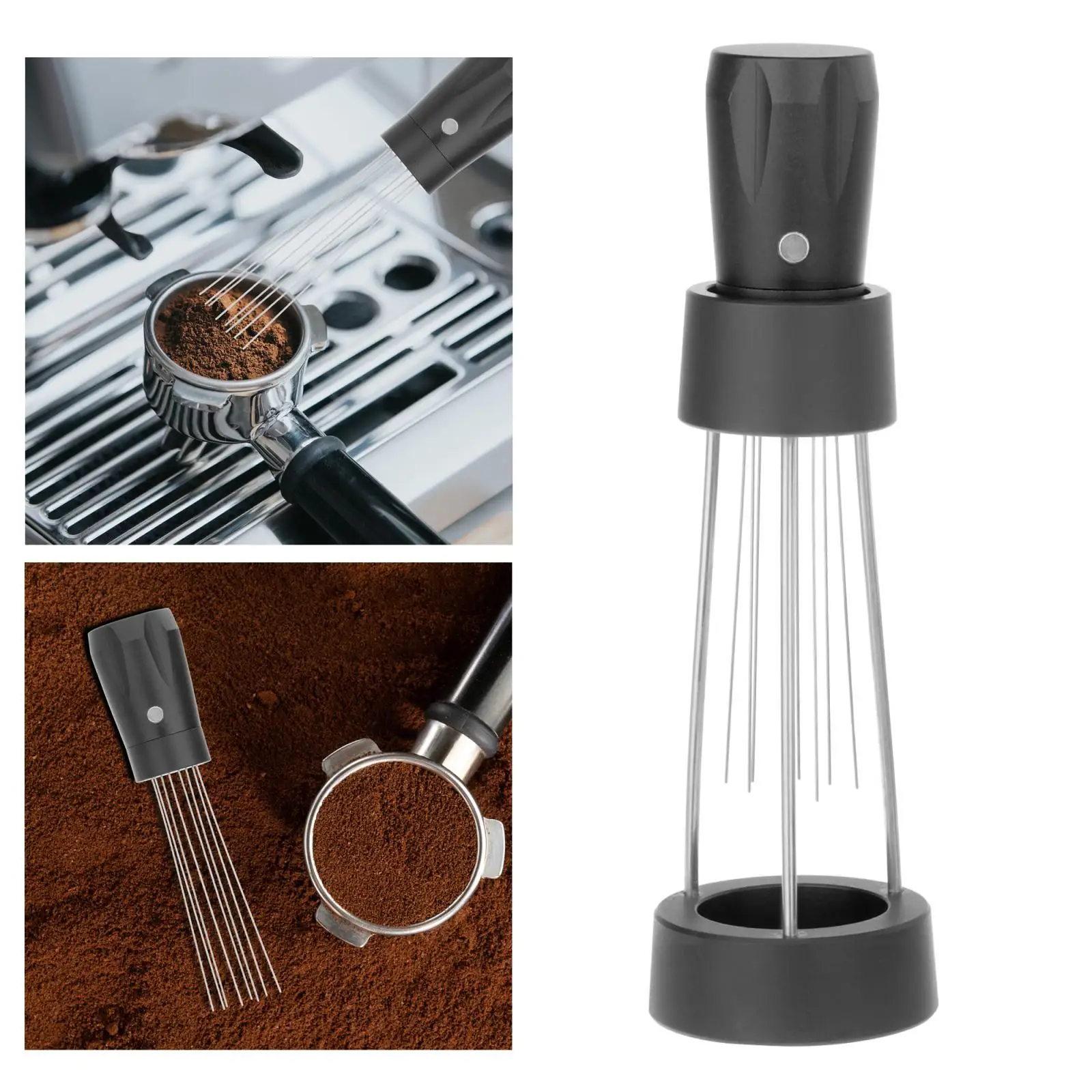 Coffee Stirrer Distributor Strong Magnetic with Base Aluminum Alloy Handle Reusable Coffee Leveler Tool for Cafe home restaurant