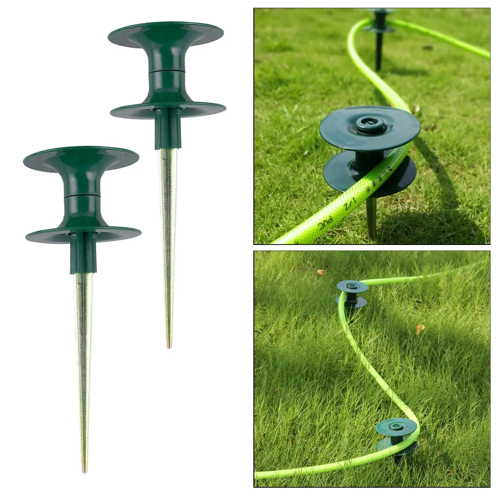 2 PCS Heavy Duty Garden Hose Guide Spike Roller Wheel Water Pipe  Top Plant Protection Water Irrigation Supplies
