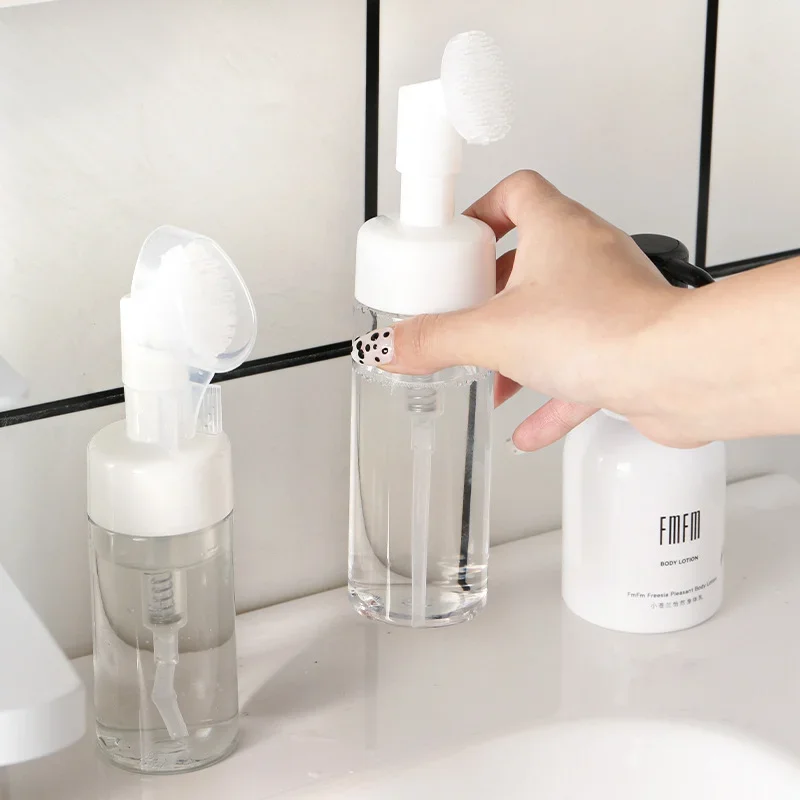 Best of 100ML Soap Foaming Bottle Plastic Refillable With Silicone Clean Brush Portable Facewashing Mousse Foam Bottles For Travel Reviews & Tips