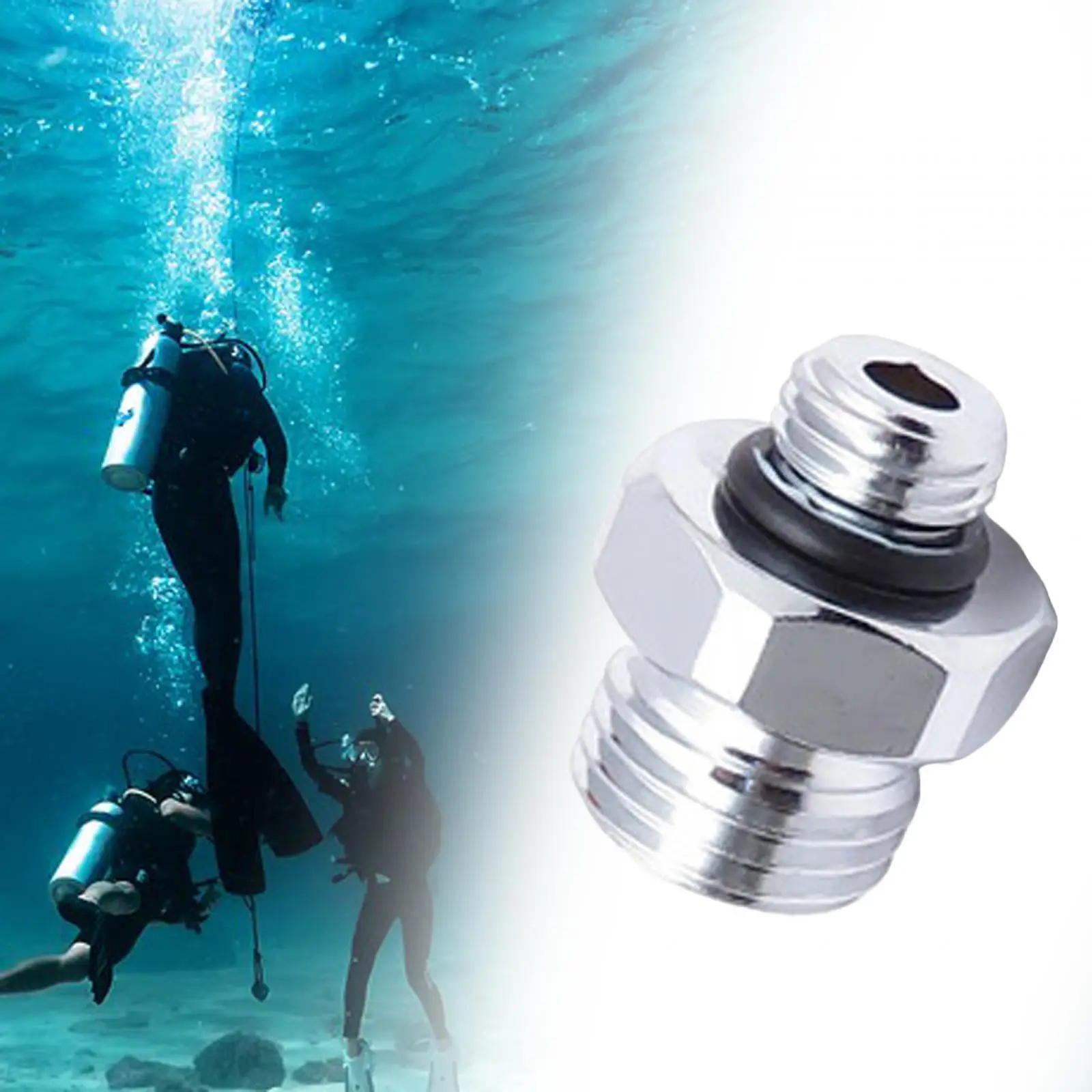 Diving Adapter Dive Sports Diving Accessories Converter Male 3/8-24 to Male 9/16-18 Adapter Supplies