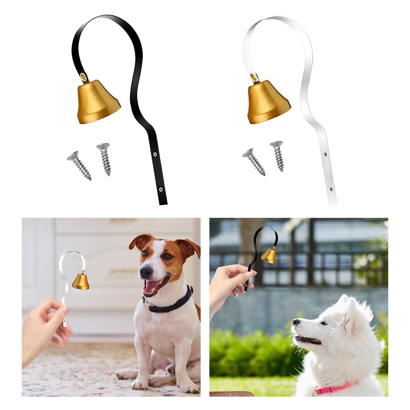 with Screws Dog Puppy Bell Hanging Leaving Alarm Bell Doorbells Multi Function Durable Loud for Anti Lost Go Toilet Training