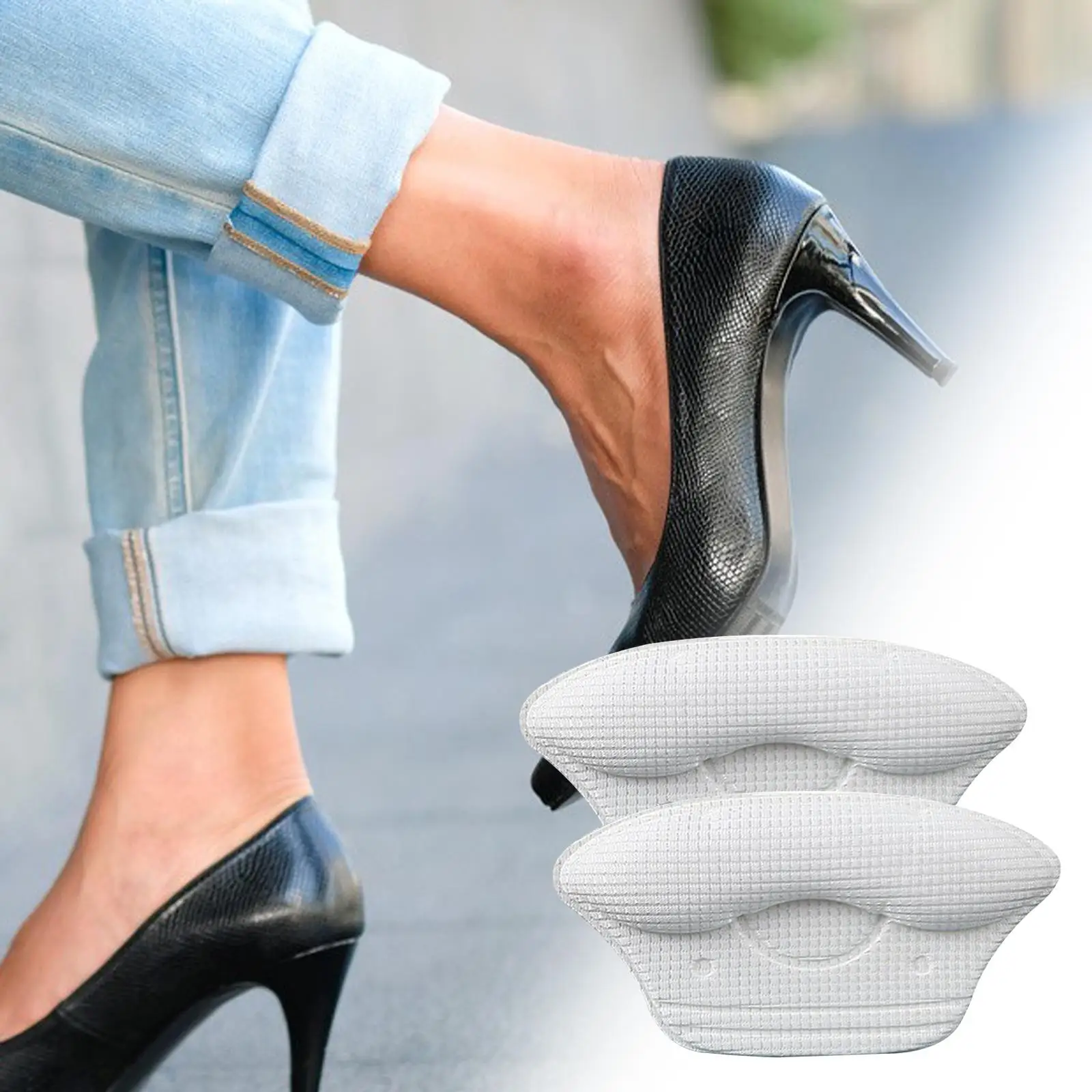 Heel Pads for Big Shoes Liners Soft Shoe Grips Heel Protectors Breathable