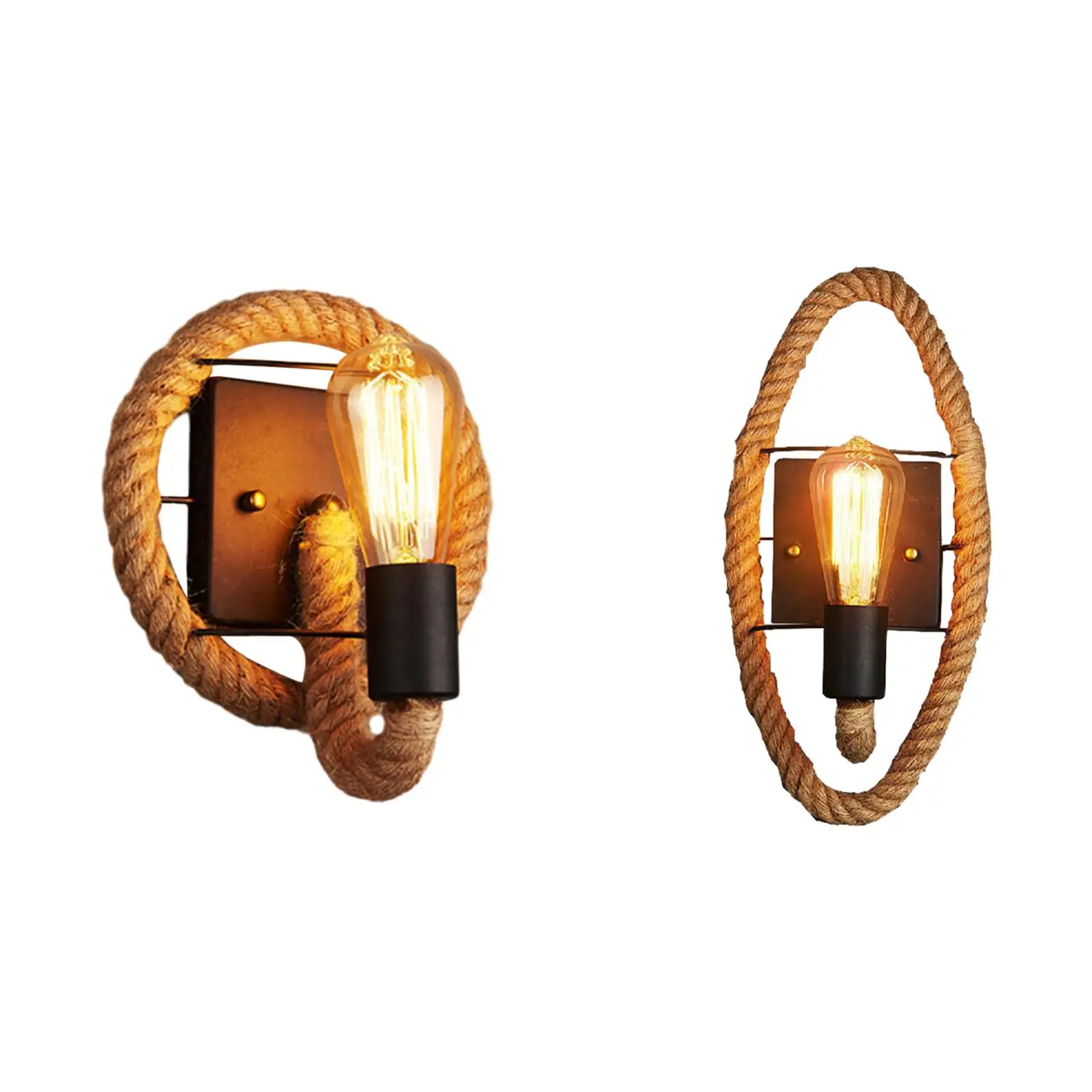 Industrial Wall Sconce Decoration Vintage Style Antique Wall Lighting Hemp Rope Wall Lamp for Stairway Bar Living Room Club