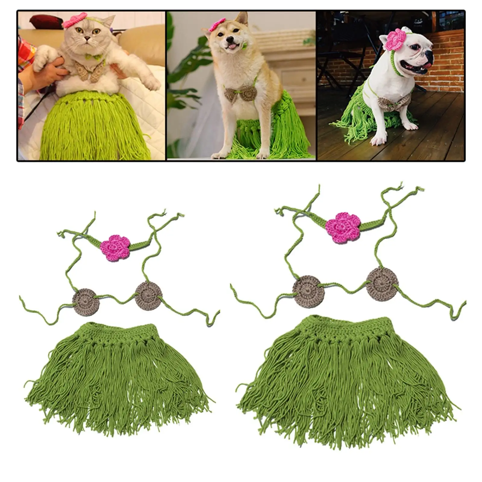 3 Pieces Pet Cosplay Costumes Cat Dog Photo Props Clothing Suit for Holiday