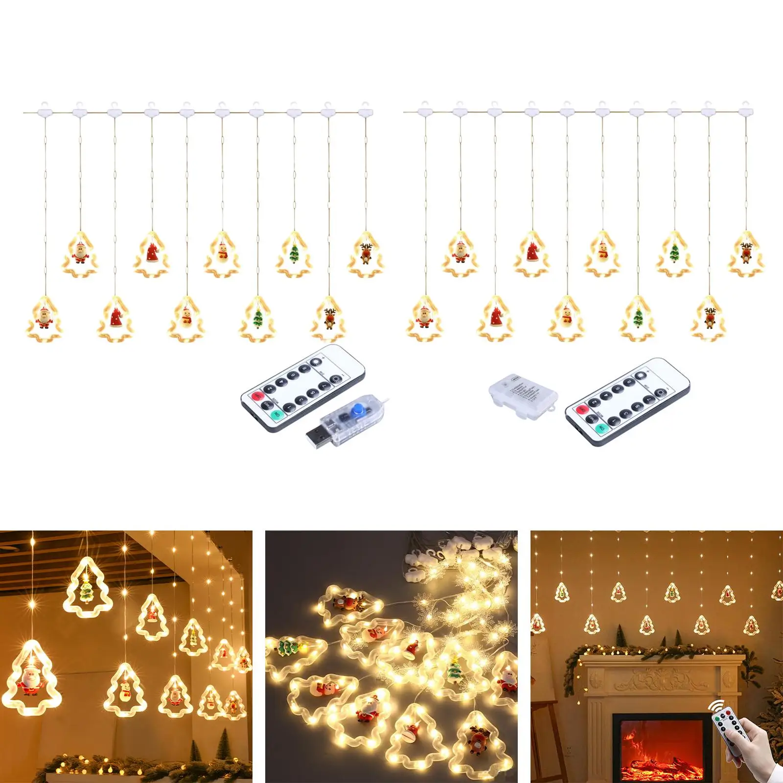 LED Christmas String Light Ornament Warm White Lighting Hanging Lamp for Living Room Outdoor Indoor Decor