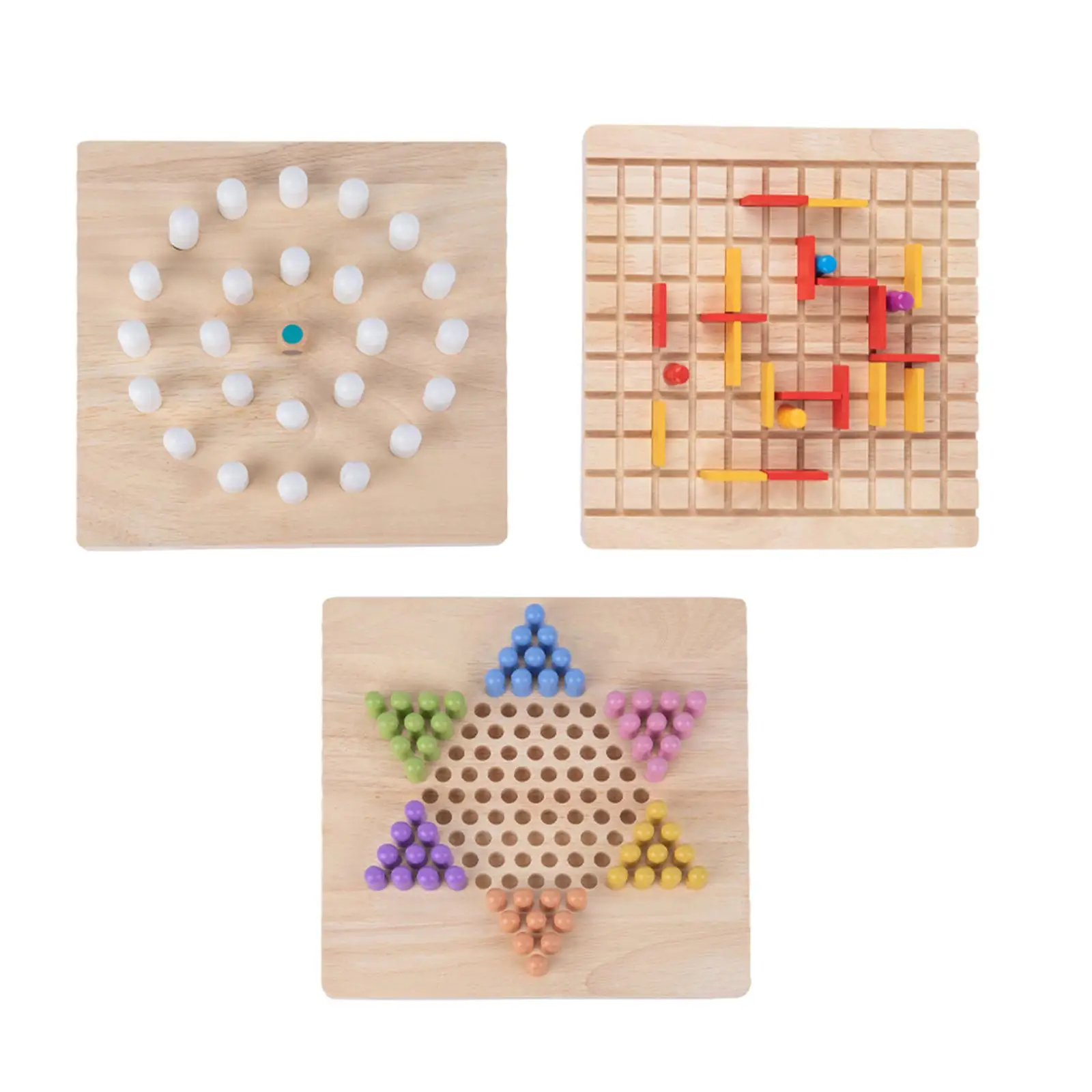 Wooden Board Game Pegs Set Fun Game Toy Multiplayer Brain Teaser Toys for Preschool Social Skills Birthday Gathering Leisure