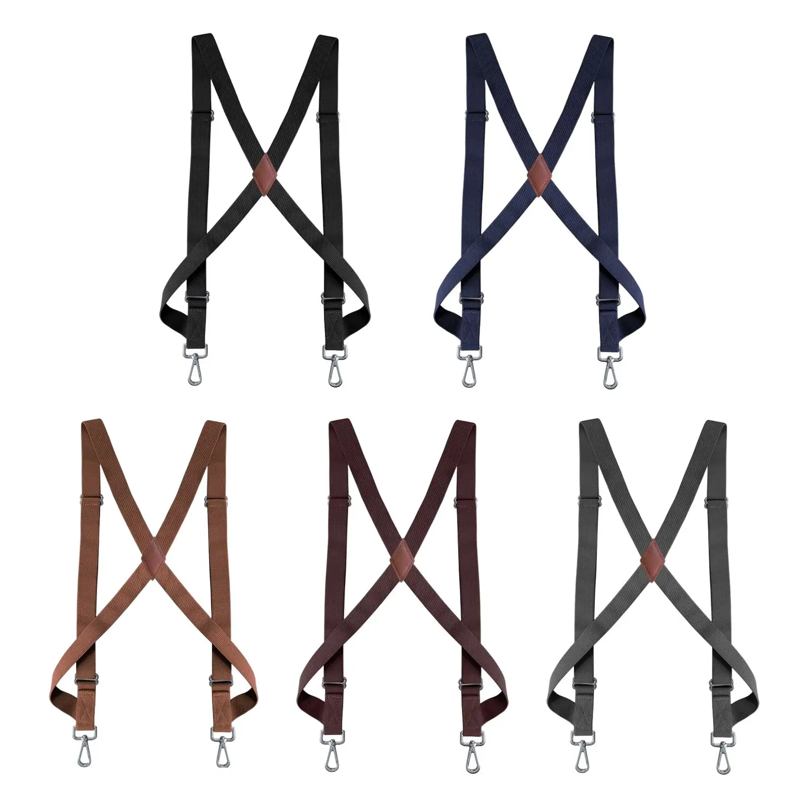 Men Women Suspender Swivel Hook Side Clip Suspenders X Shaped Elastic Straps Unisex Adjustable Supplies Trucker Suspenders