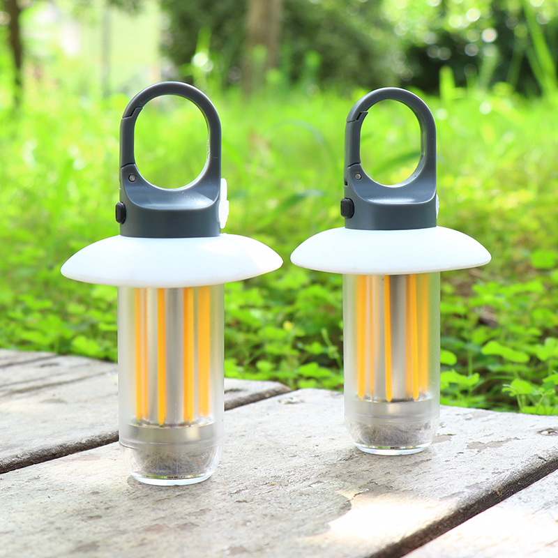 Multifuncional Mini LED Camping Lights, branco quente,