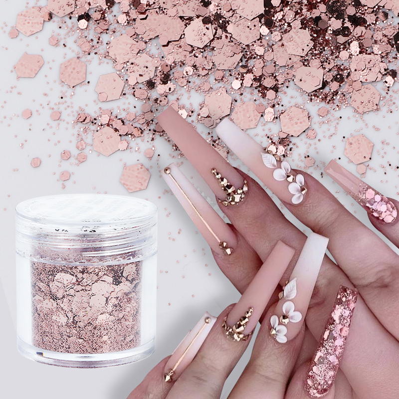 Best of 10ML Chunky Glitter Powder Nail Art Decorations Sparkly Gold Silver Mixed Hexagons Sequins Summer Nails Art Accessories DIY Tips Reviews & Tips