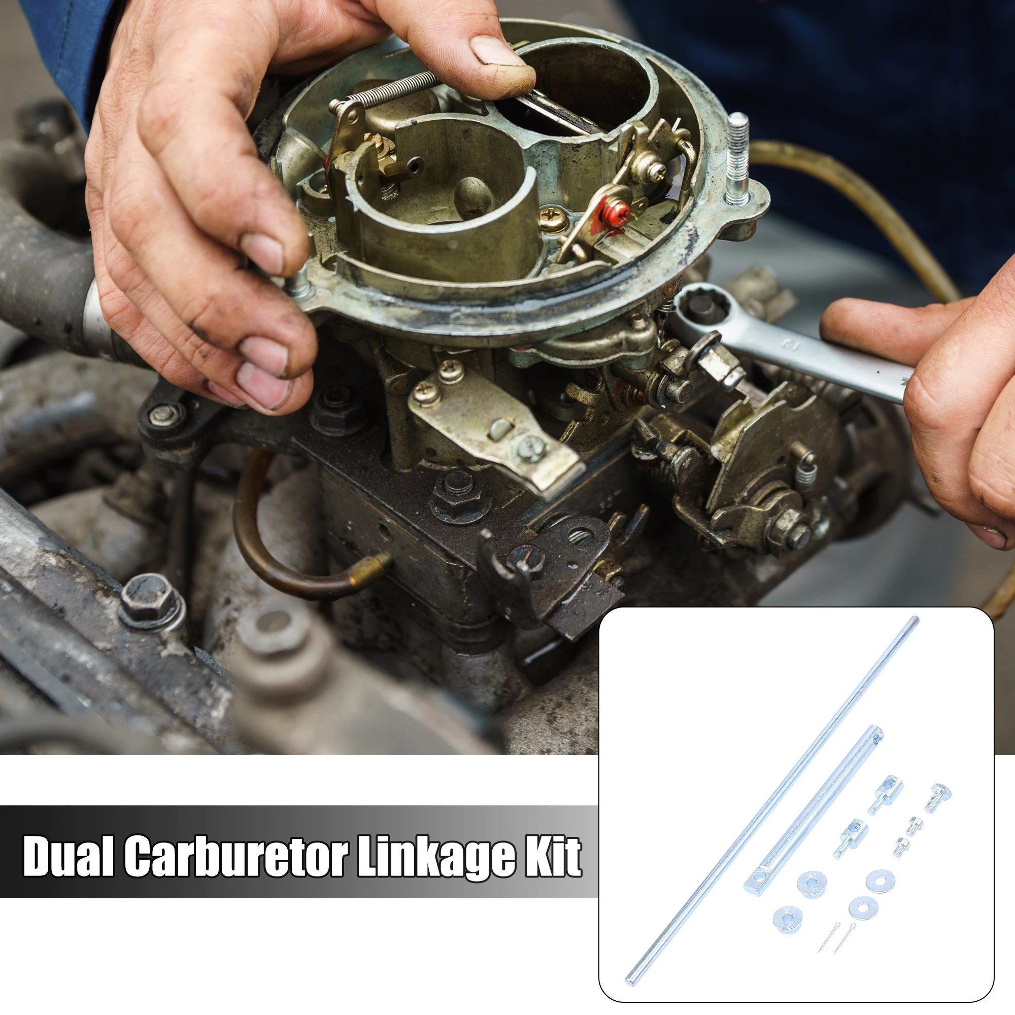 Juego de enlace de carburador dual para carburadores Holley y Edelbrock