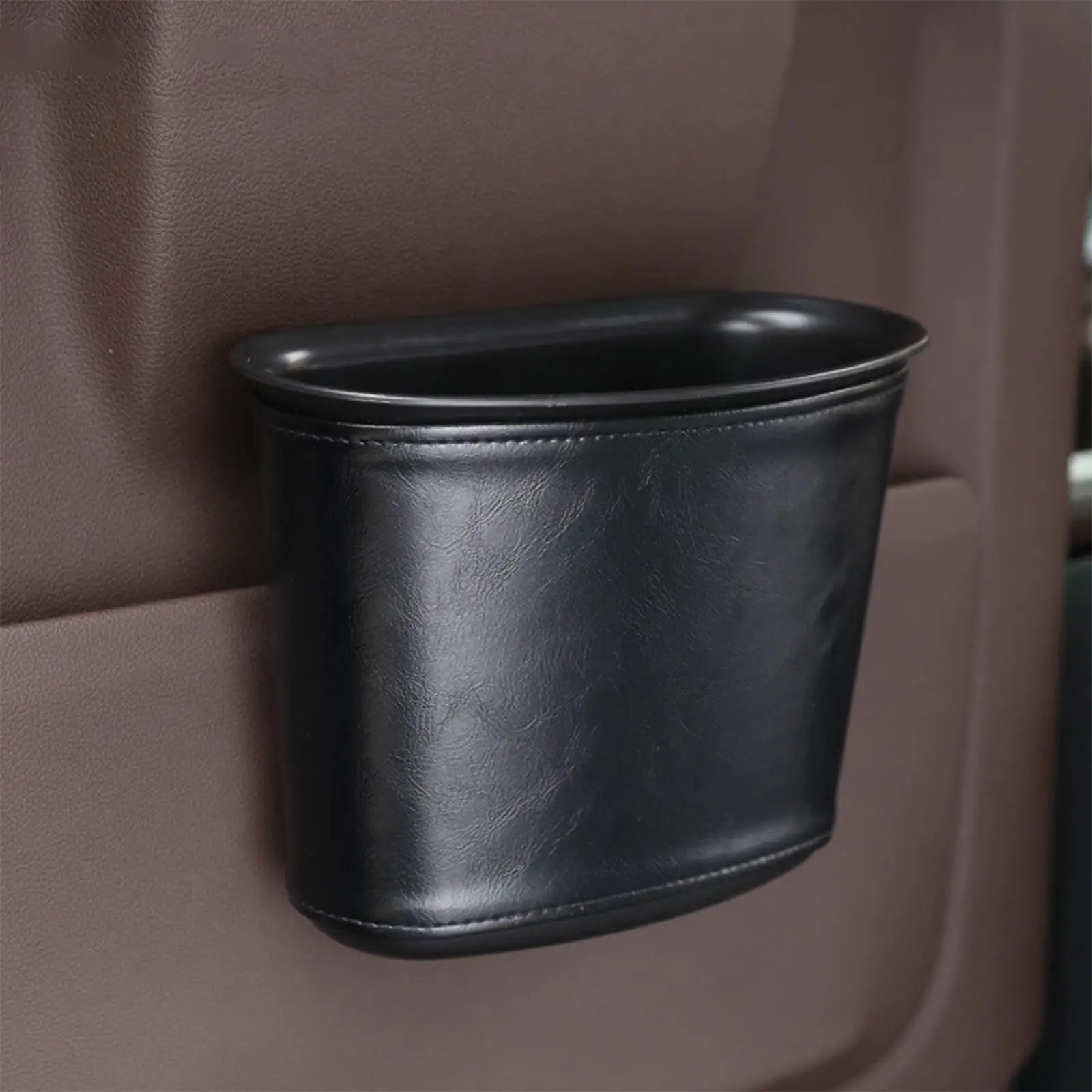 Leather Car Trash Can Bin Multifuntional Garbage Dump for Vehicle Car