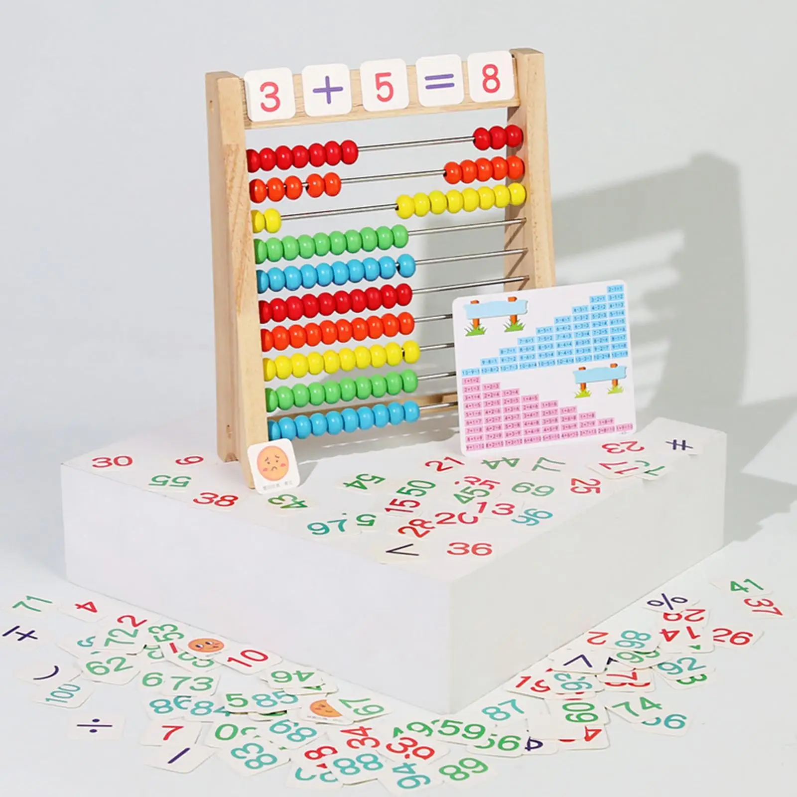 Wooden Abacus Toy, Classic Math Game Toy for Early Childhood Education & Development with 100 Beads