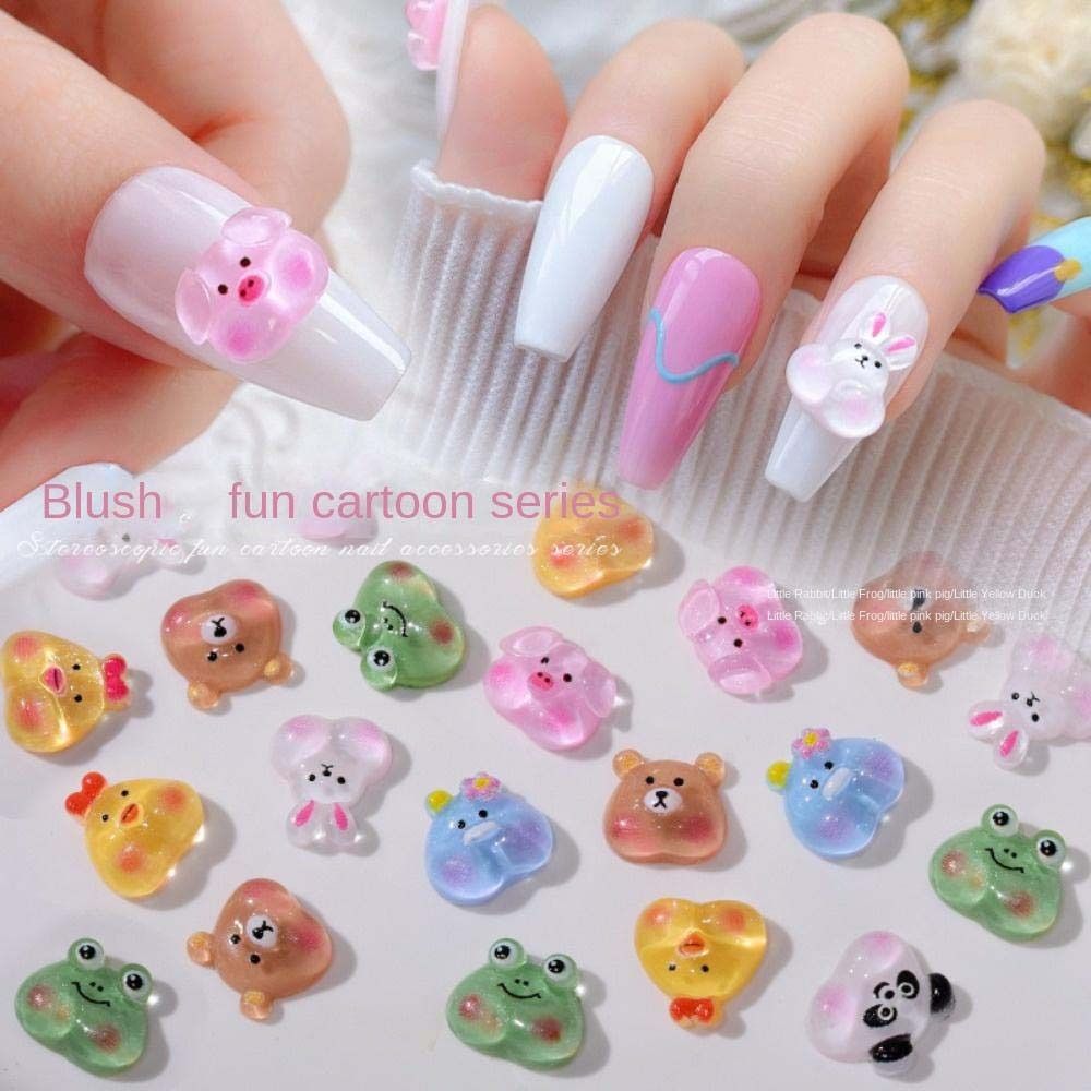 Best of 10pcs / set Cartoon Animal Bears 3D Nail Figur Drill Manicure DIY Resin Pig Rabbit Nail Rhinestones Cute Nail Jewelry Decorations Reviews & Tips