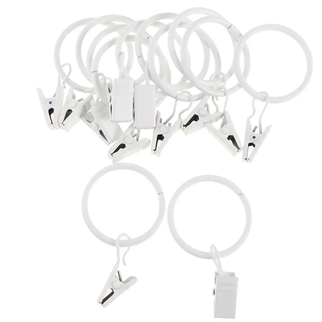12 Pack Curtain  Clips with Hook, Rustproof Metal Drapery 