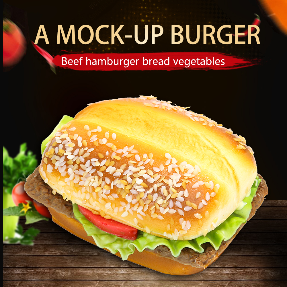 1PC Simulation Brot Hamburger Kuchen Modell Lebensmittel Festival Party Liefert Home Küche Platte Dekoration Ornamente – Detail 1
