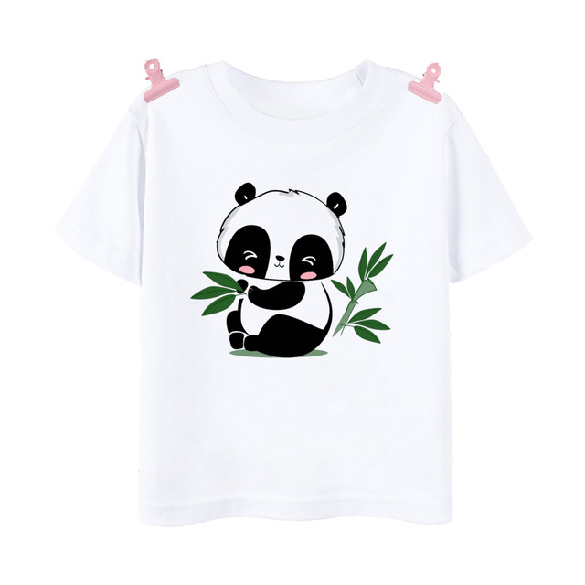 Kid Boy Animal Panda Print Casual Short-sleeve Tee