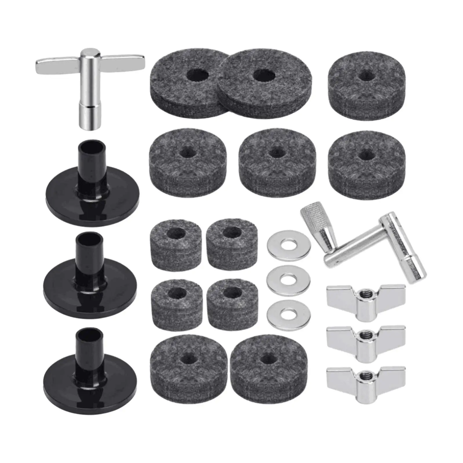 23Pcs Cymbal Replacement Accessories, High Hat Clutch Cup Felt Percussion Instrument Accessories Cymbal Sleeves Drum Sleeve