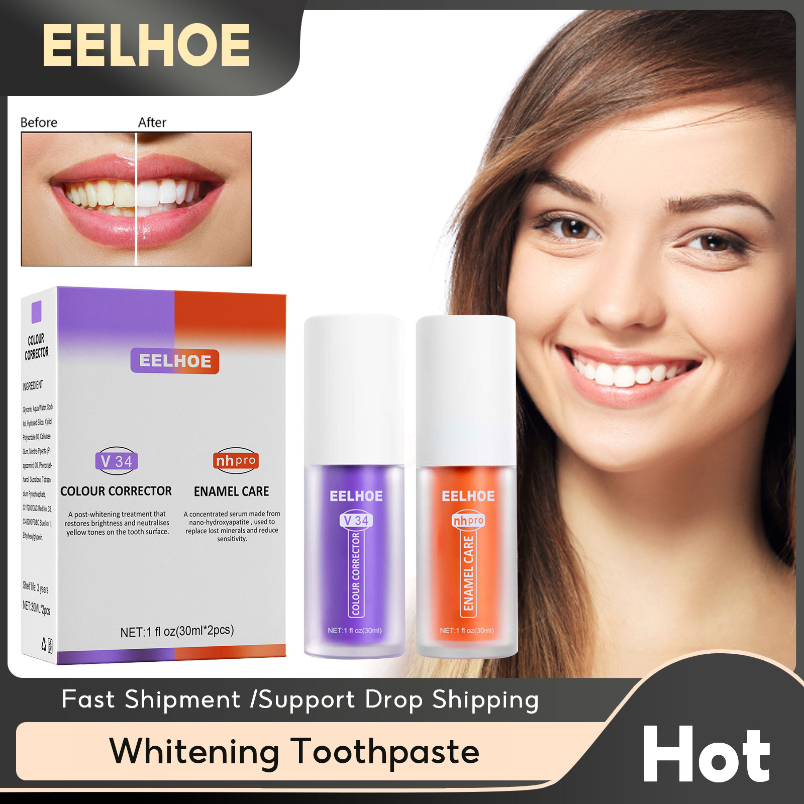 Best of Eelhoe Foam Tooth Whitening Repair Oral Hygiene Cleaning Care Enamel Repair Toothpaste For Fresh Breath Removing Stain Sensitive Reviews & Tips