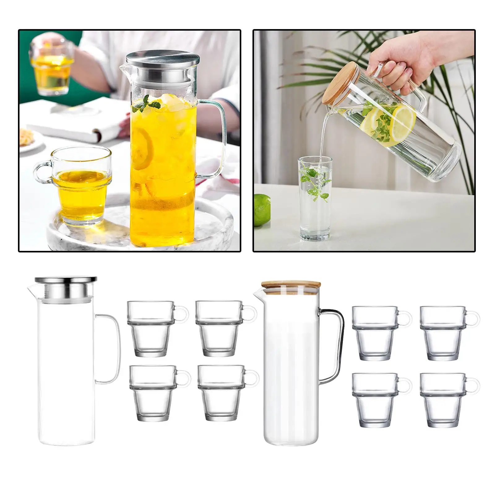 1.2L with Lid Transparent Heat Resisttant Tea for Lemonade Gifts