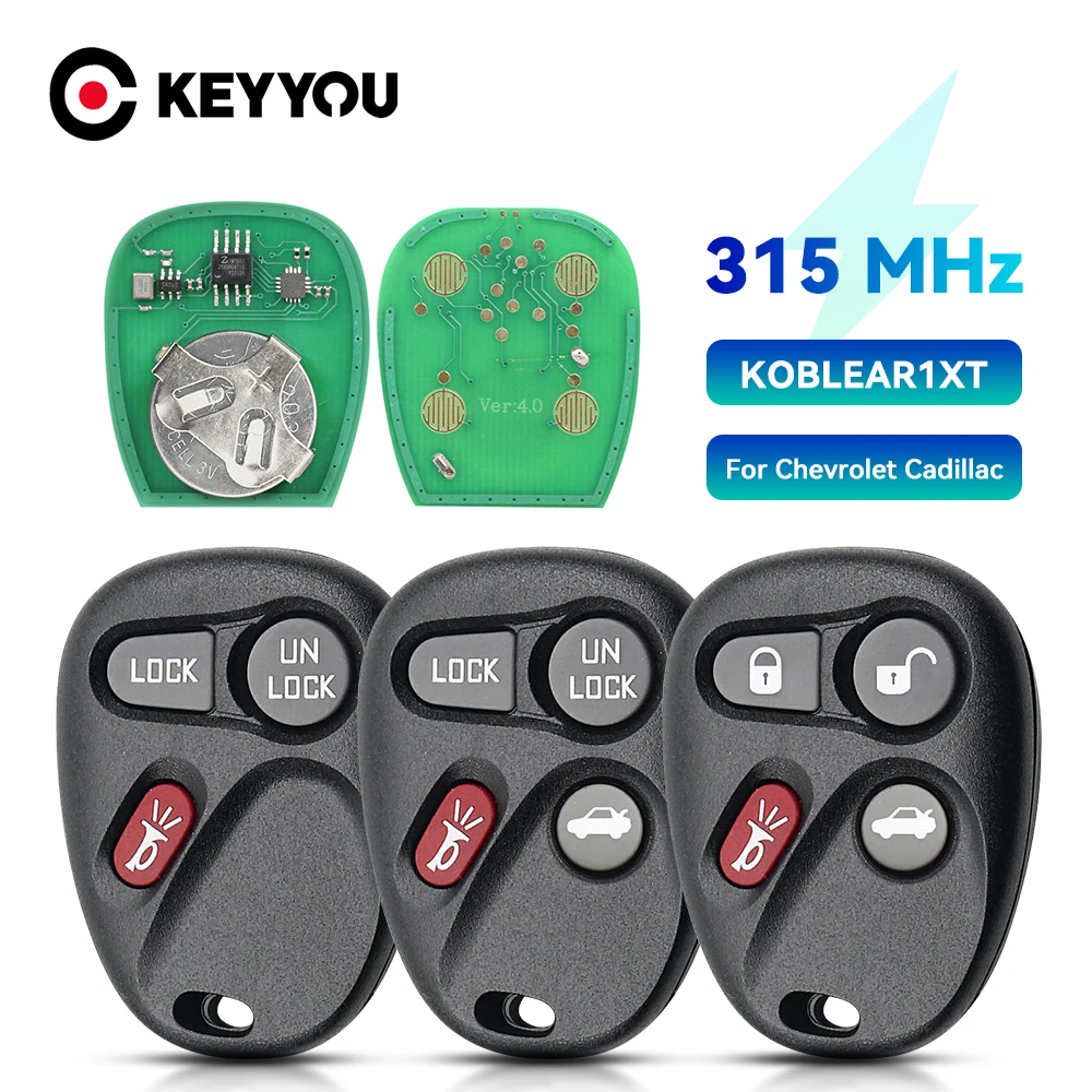 Keyyou mit batterie fern gesteuerter autos chl üssel für chevrolet gmc silverado suburban s10 tahoe yukon 315mhz fccid koblear1xt – Detail 3
