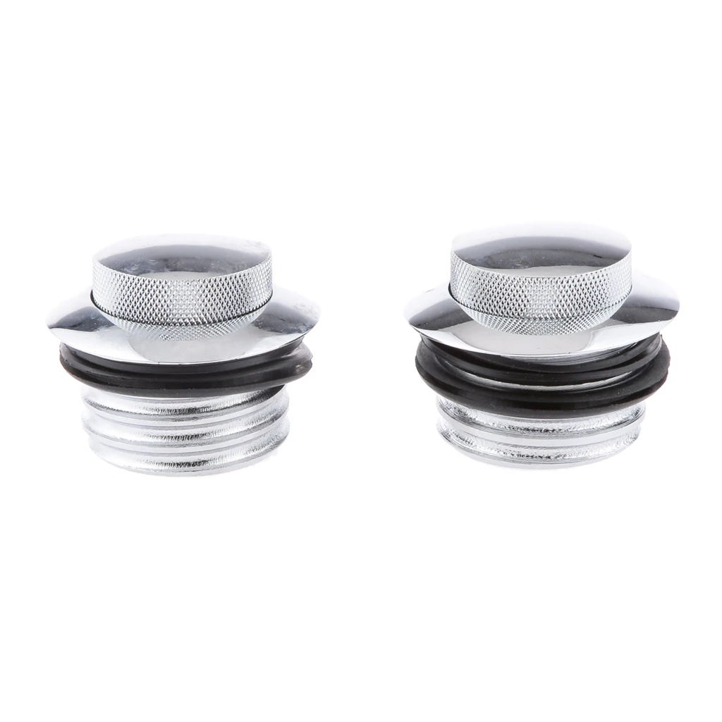 Chrome  Stock-style Vented Screw-in Tank Gas Caps For  