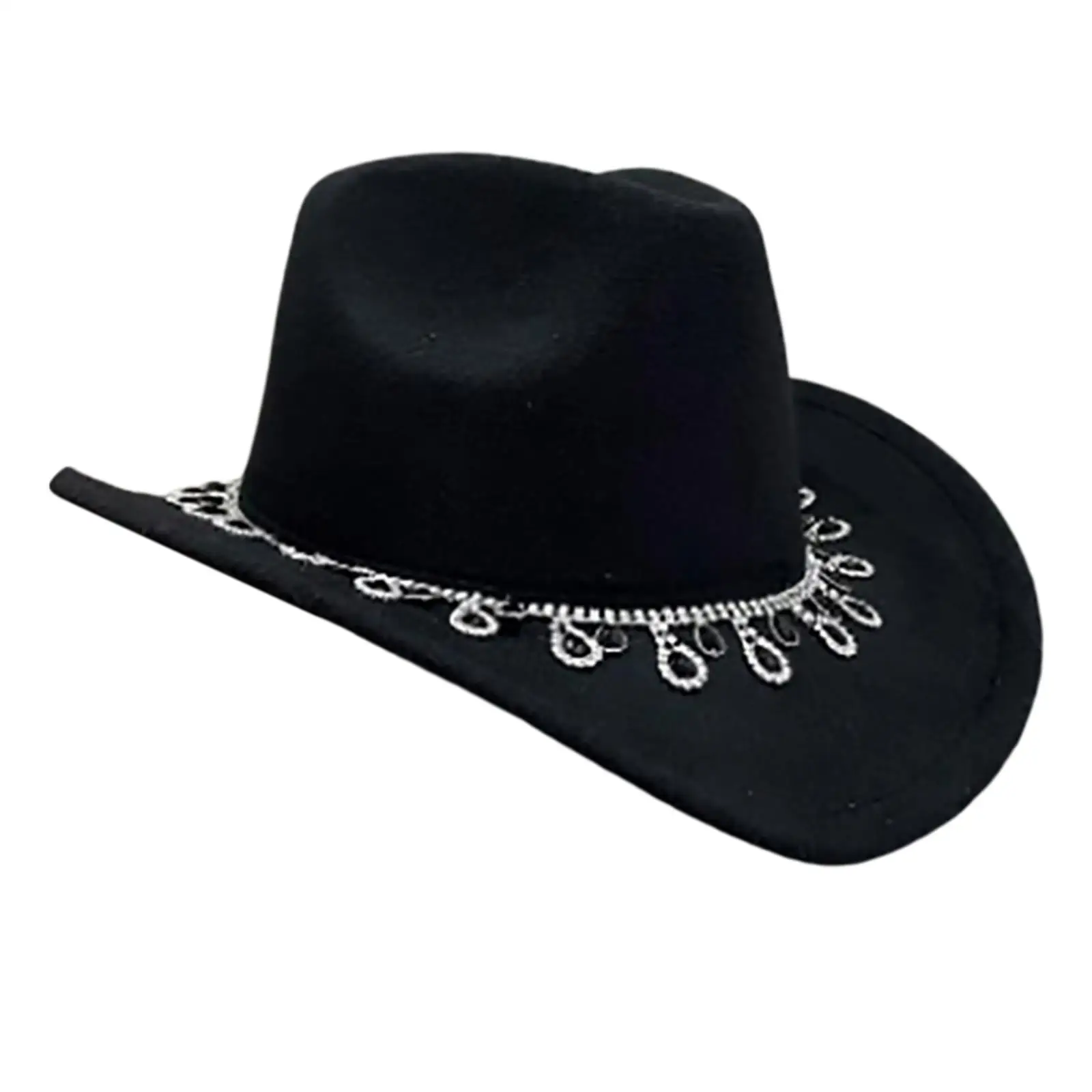 Casual Western Cowboy Hat Props Costume Accessories Cosplay Wide Brim for Party Teens Festival