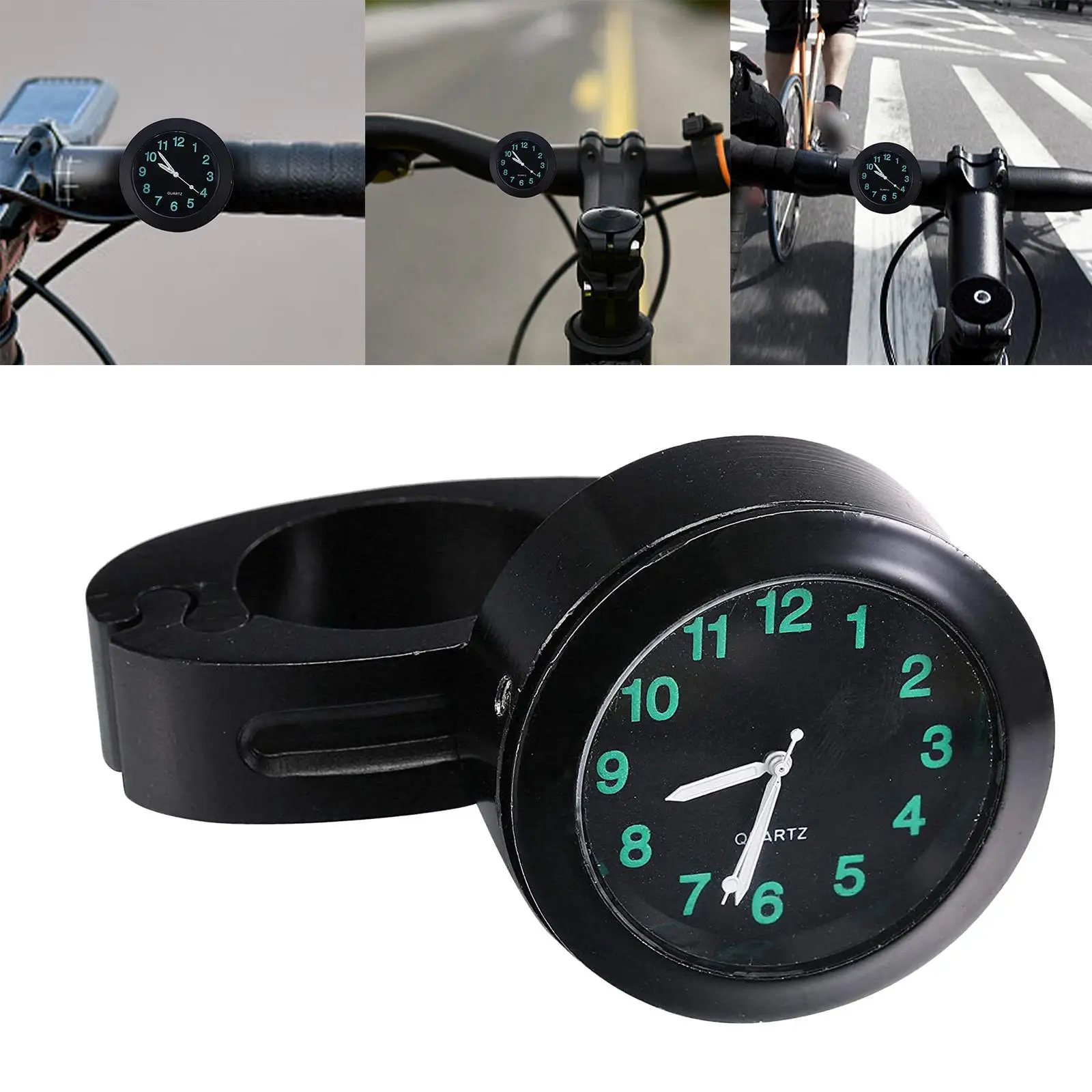 1pc Motorcycle Waterproof Handlebar Glow Mount Clock Watch, Universal Motorcycle Handlebar Clock ( Sliver/ Black)