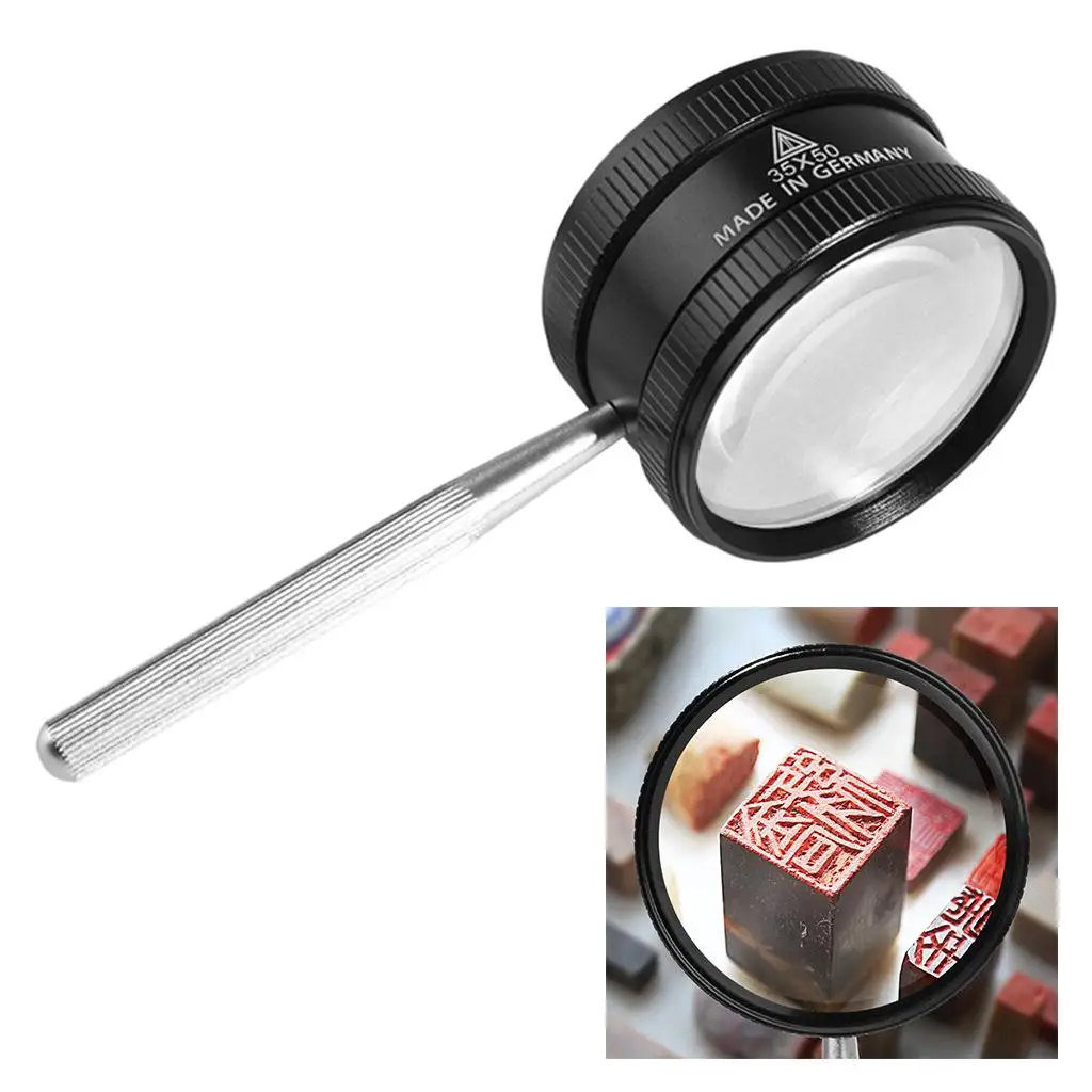 Portable Magnifying Glass 35X for Coins Books Newspapers Jewelry