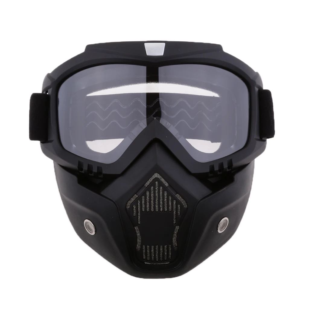Motorcycle Riding Helmet Windproof Face Mask Detachable Goggles