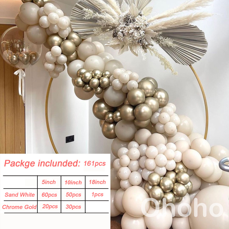 Description Picture 2 of itemCream Beige Brown Balloon Garland Arch Kit Baptism Baby Shower Party Christening Wedding Decoration Kids Birthday Party Balloon