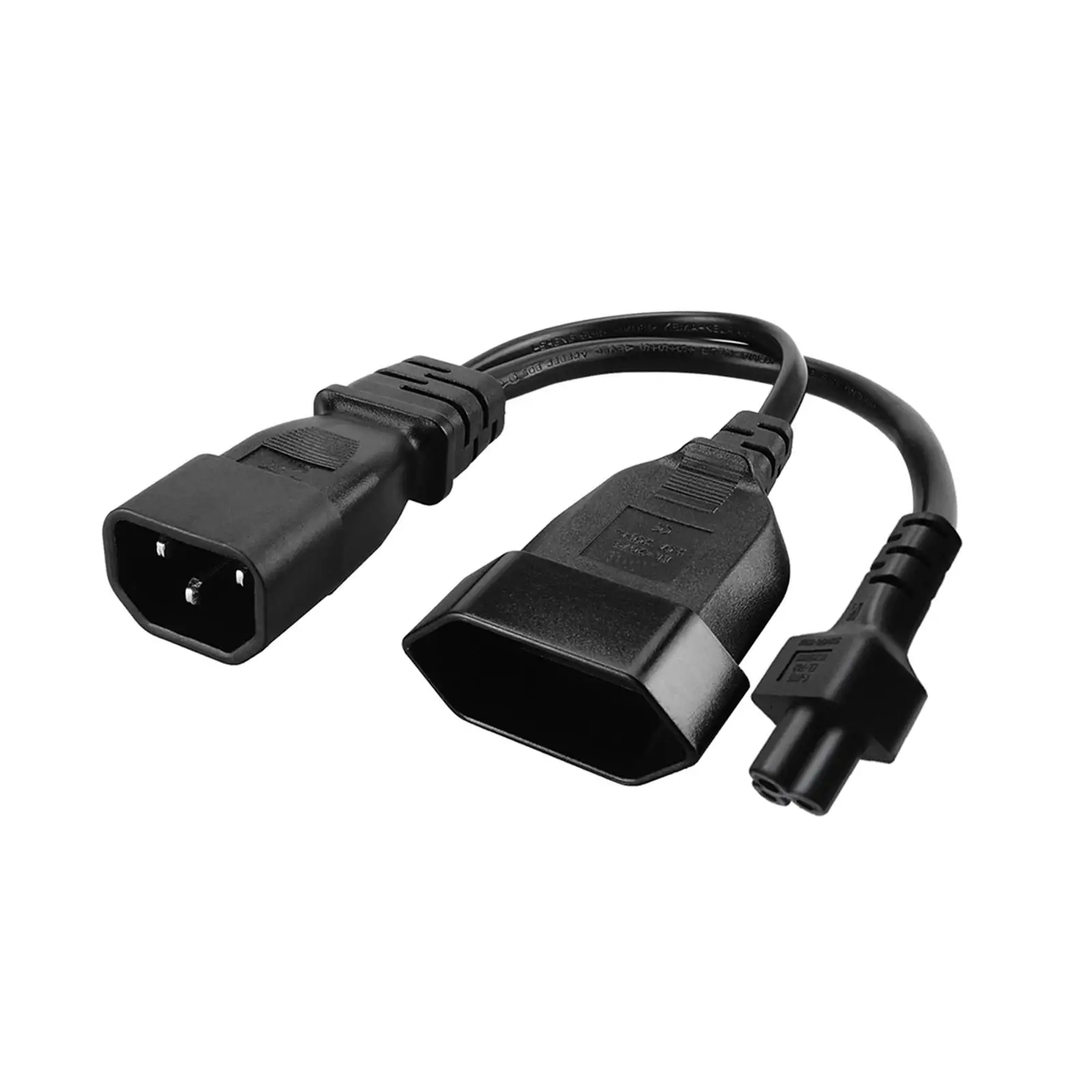 Waterproof C14 Male to  EU Female Convertor Cord 3 Pin to 3 Pin C14 to  Power Cable