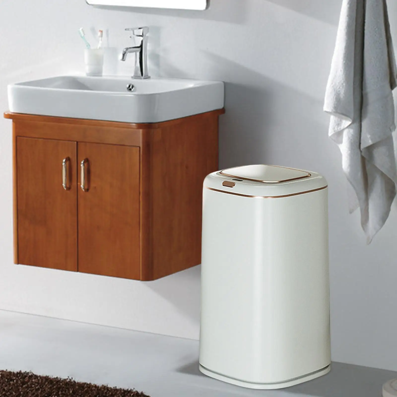 Automatic Garbage Can Bathroom Trash Can Dumpster High Capacity Dustbin Motion